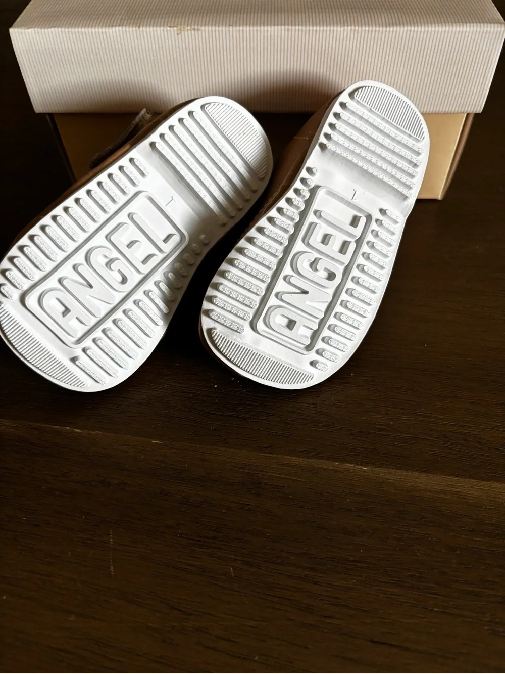 L'Amour Tan Mary Jane Baby Shoes